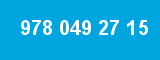 978 049 27 15 978 049 27 15